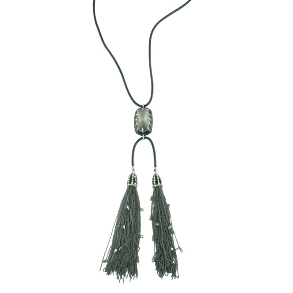 Alexis Bittar Crystal-Encrusted Tassel Pendant Necklace - LIKE NEW